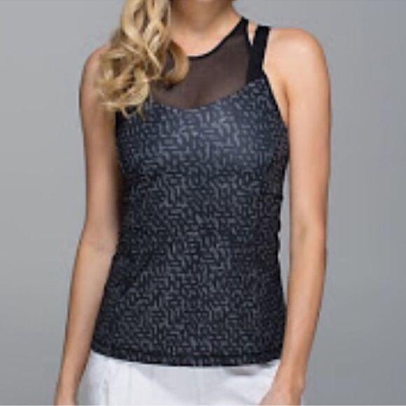 LULULEMON Black/Grey Running In The City Tank Top Size 6‎ - Picture 2 of 15